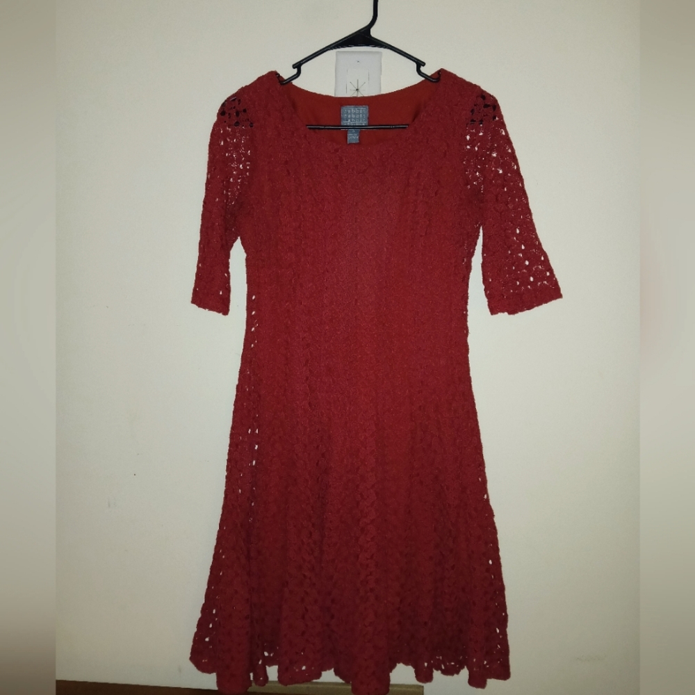 Red Crochet Dress